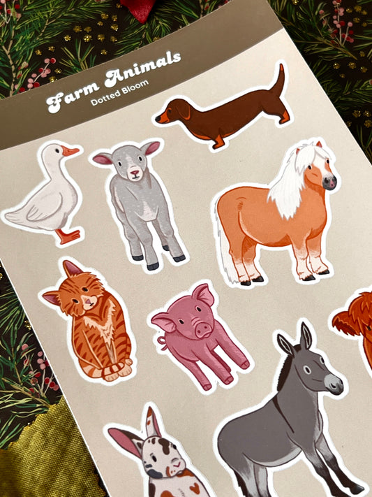 Farm Animals Stickersheet