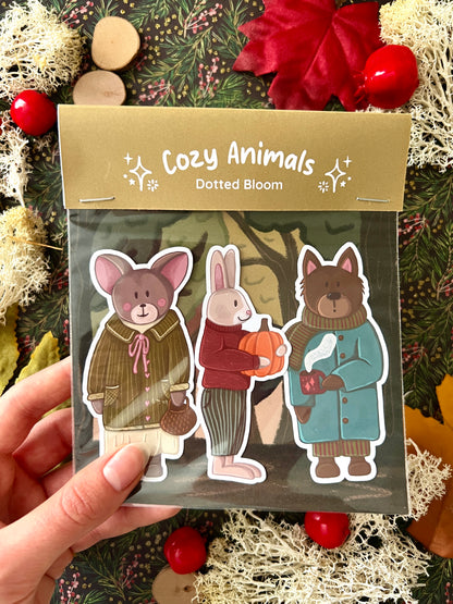 3 Cozy Animals Stickers
