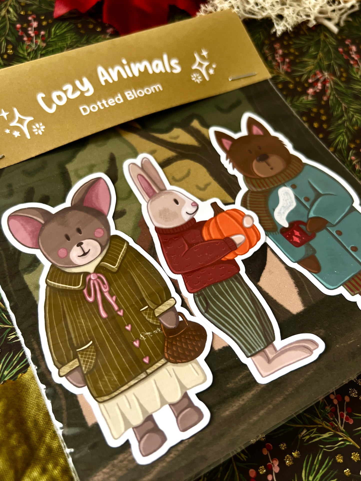 3 Cozy Animals Stickers
