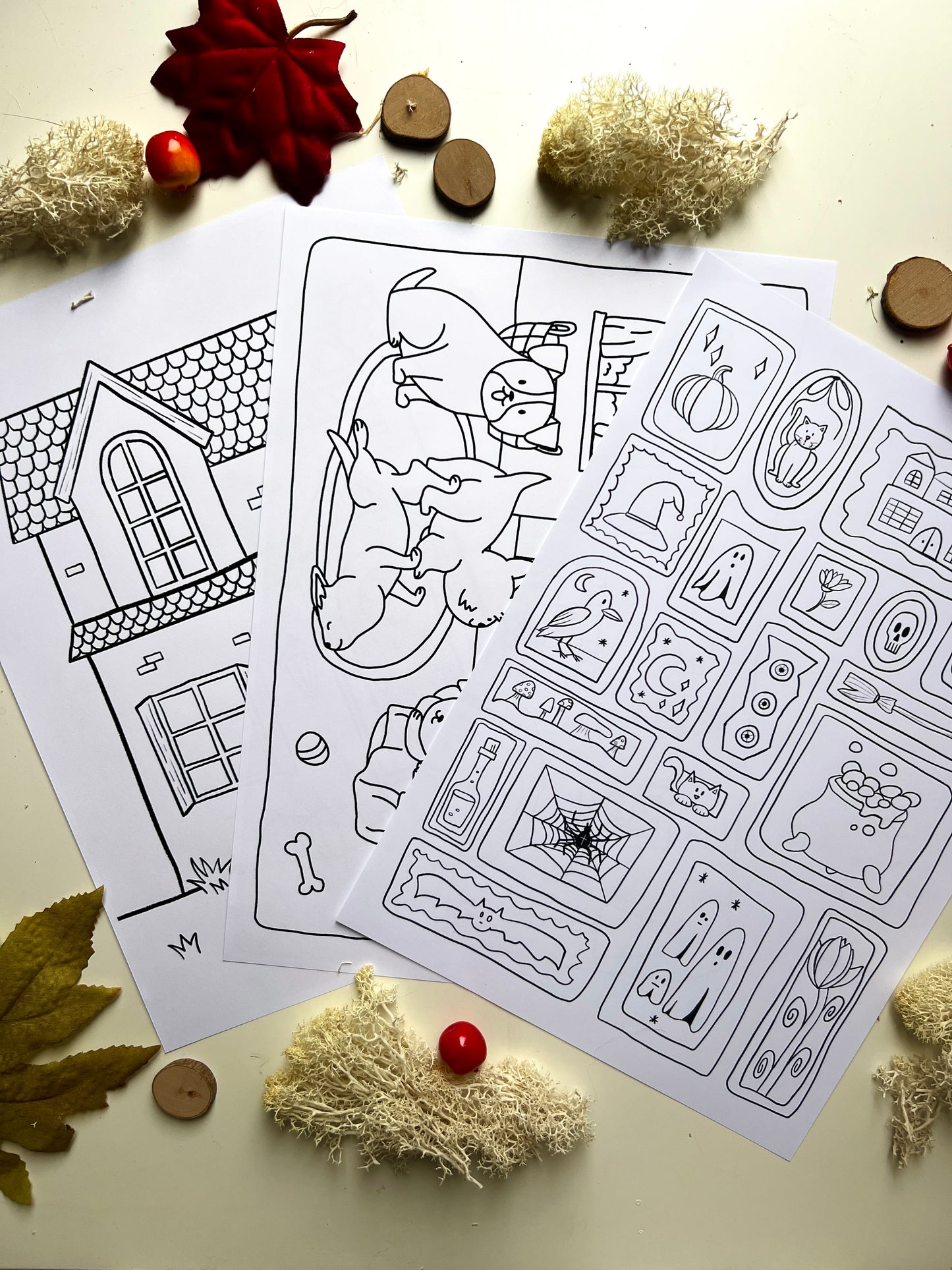 3 Herfst Kleurplaten (A4)