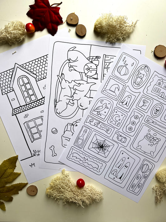 3 Herfst Kleurplaten (A4)